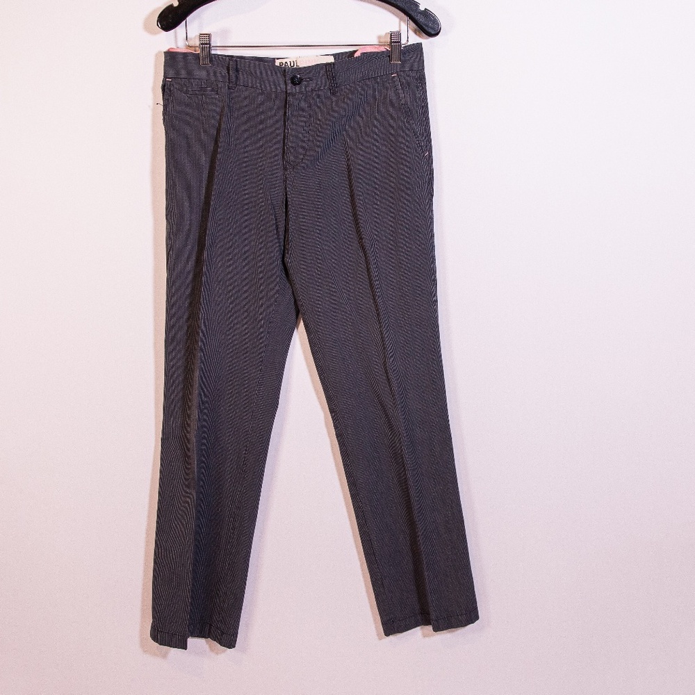 Paul Smith PINK Women's Cotton Poplin Blue White Pinstripe Crop Trouser Pants 28